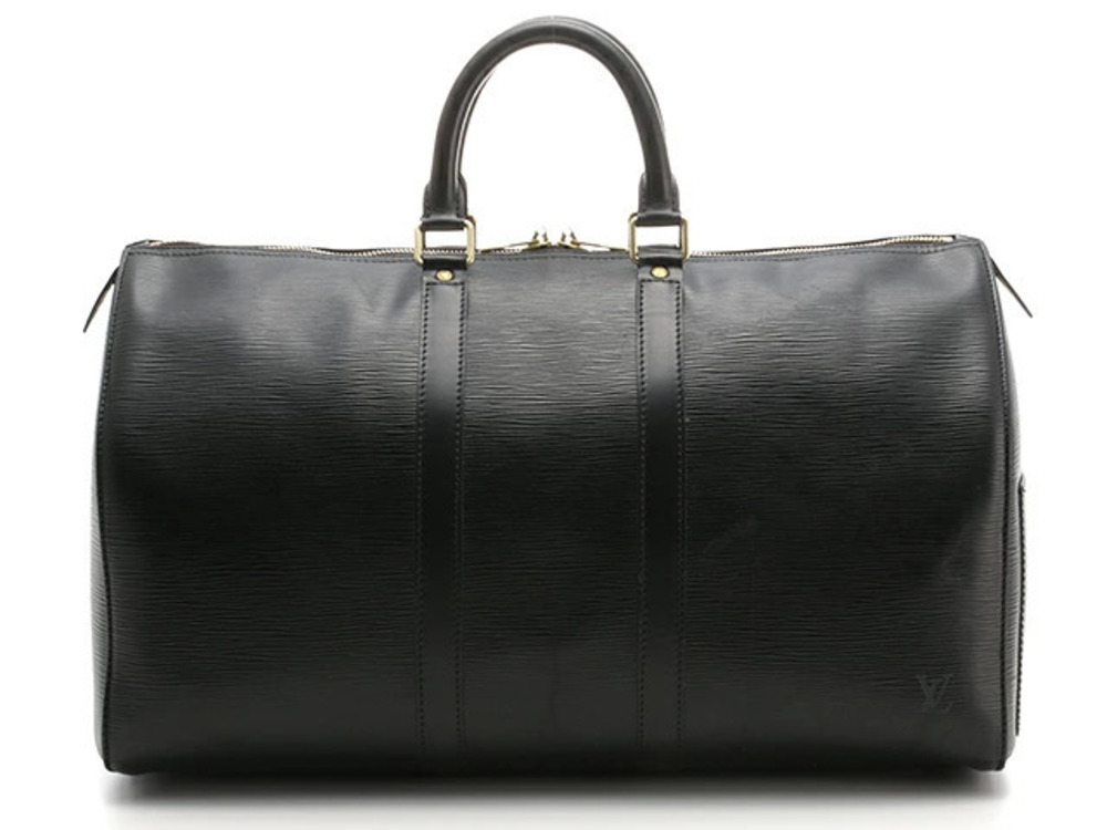 LOUIS VUITTON Keepall Boston Bag Epi Noir Black YI